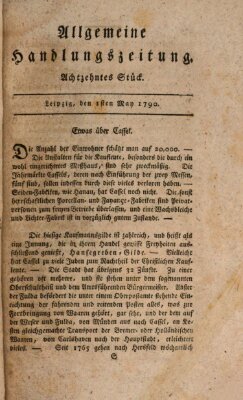 Allgemeine Handlungszeitung Samstag 1. Mai 1790