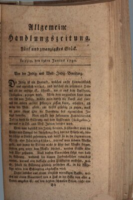 Allgemeine Handlungszeitung Samstag 19. Juni 1790