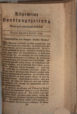 Allgemeine Handlungszeitung Samstag 17. Juli 1790