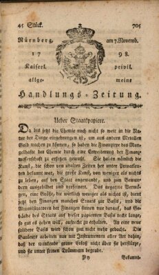 Kaiserlich-privilegirte allgemeine Handlungs-Zeitung und Anzeigen (Allgemeine Handlungs-Zeitung) Mittwoch 7. November 1798