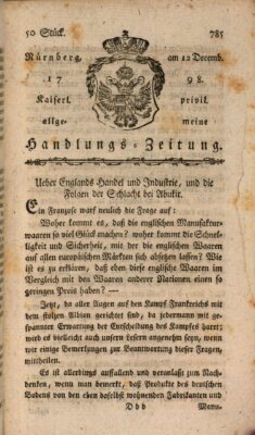 Kaiserlich-privilegirte allgemeine Handlungs-Zeitung und Anzeigen (Allgemeine Handlungs-Zeitung) Mittwoch 12. Dezember 1798