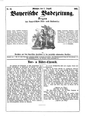 Bayerische Badezeitung Dienstag 1. August 1865