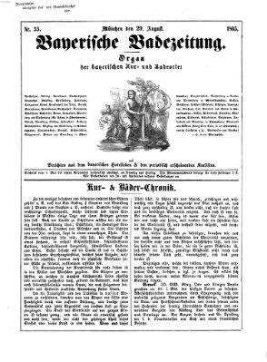 Bayerische Badezeitung Dienstag 29. August 1865