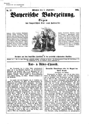 Bayerische Badezeitung Dienstag 5. September 1865