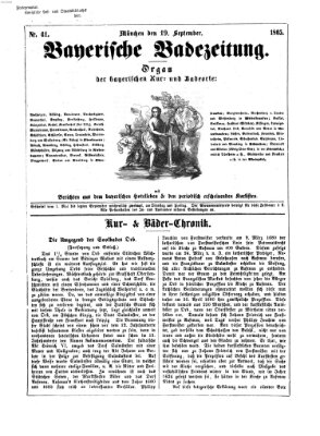 Bayerische Badezeitung Dienstag 19. September 1865