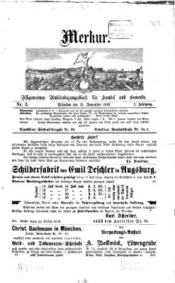 Merkur Samstag 23. November 1867