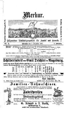 Merkur Samstag 7. Dezember 1867