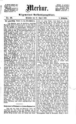 Merkur Samstag 25. April 1868