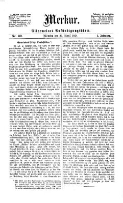Merkur Mittwoch 29. April 1868
