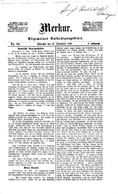 Merkur Samstag 21. November 1868