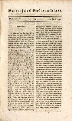 Baierisches National-Blatt Mittwoch 14. April 1819