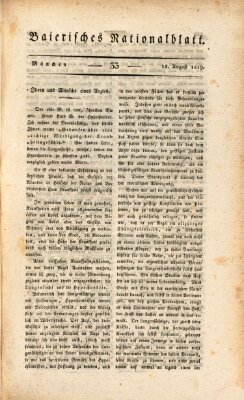 Baierisches National-Blatt Mittwoch 18. August 1819