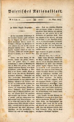 Baierisches National-Blatt Mittwoch 22. September 1819