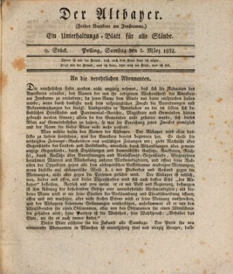 Der Altbayer Samstag 3. März 1832