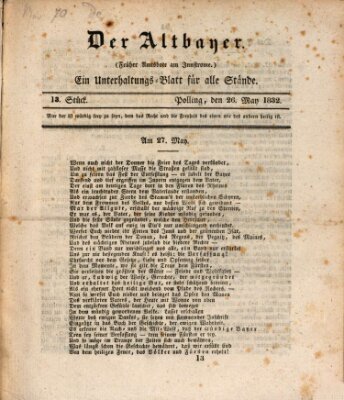 Der Altbayer Samstag 26. Mai 1832