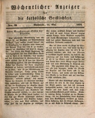 Wöchentlicher Anzeiger für die katholische Geistlichkeit Mittwoch 14. Mai 1834