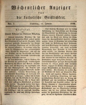 Wöchentlicher Anzeiger für die katholische Geistlichkeit Samstag 23. Januar 1836