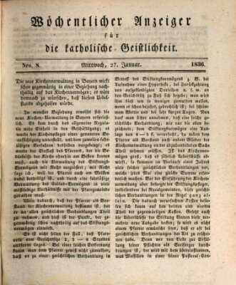 Wöchentlicher Anzeiger für die katholische Geistlichkeit Mittwoch 27. Januar 1836