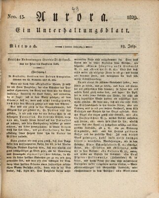 Aurora Mittwoch 29. Juli 1829