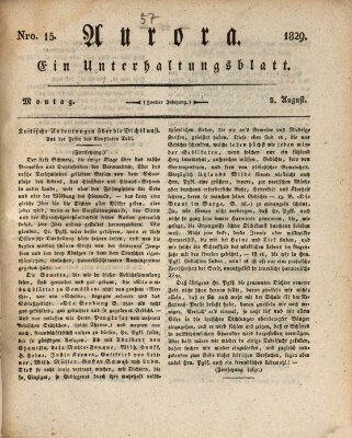 Aurora Montag 3. August 1829