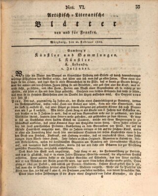 Neue artistisch-literarische Blätter von und für Franken Samstag 20. Februar 1808