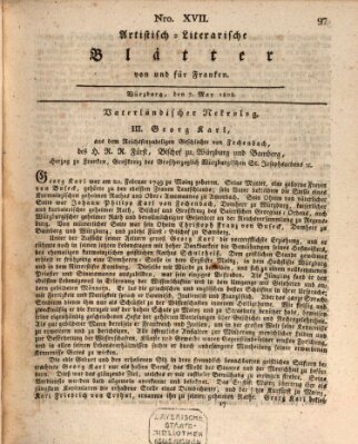 Neue artistisch-literarische Blätter von und für Franken Samstag 7. Mai 1808