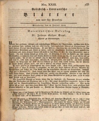 Neue artistisch-literarische Blätter von und für Franken Samstag 18. Juni 1808