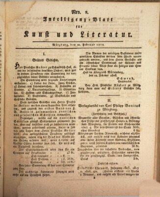 Intelligenz-Blatt für Kunst und Literatur (Neue artistisch-literarische Blätter von und für Franken) Samstag 20. Februar 1808