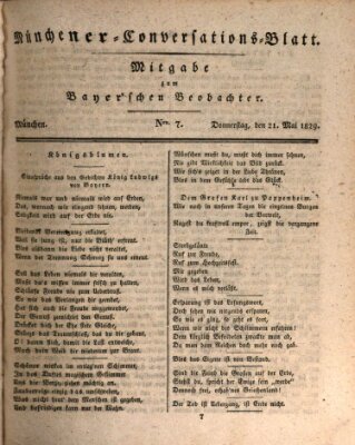 Münchener Conversations-Blatt (Bayer'scher Beobachter) Donnerstag 21. Mai 1829