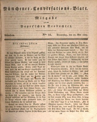 Münchener Conversations-Blatt (Bayer'scher Beobachter) Donnerstag 28. Mai 1829