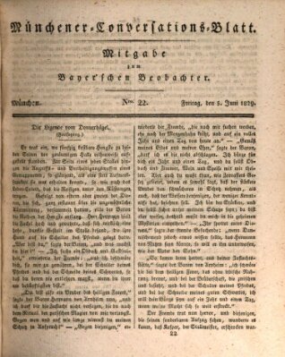 Münchener Conversations-Blatt (Bayer'scher Beobachter) Freitag 5. Juni 1829