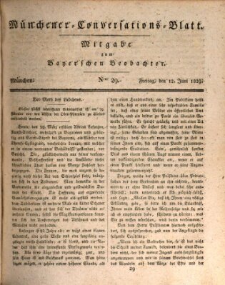 Münchener Conversations-Blatt (Bayer'scher Beobachter) Freitag 12. Juni 1829