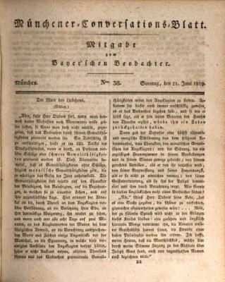 Münchener Conversations-Blatt (Bayer'scher Beobachter) Sonntag 21. Juni 1829