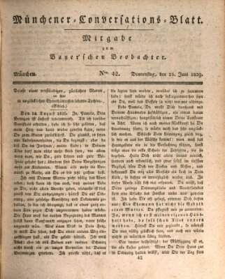 Münchener Conversations-Blatt (Bayer'scher Beobachter) Donnerstag 25. Juni 1829