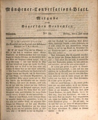 Münchener Conversations-Blatt (Bayer'scher Beobachter) Samstag 4. Juli 1829