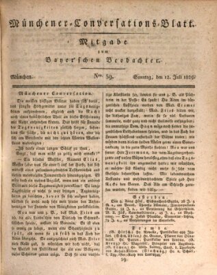 Münchener Conversations-Blatt (Bayer'scher Beobachter) Sonntag 12. Juli 1829