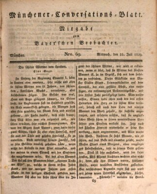 Münchener Conversations-Blatt (Bayer'scher Beobachter) Mittwoch 22. Juli 1829