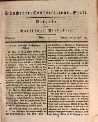 Münchener Conversations-Blatt (Bayer'scher Beobachter) Freitag 24. Juli 1829