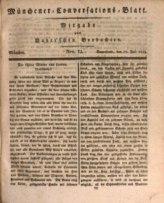 Münchener Conversations-Blatt (Bayer'scher Beobachter) Samstag 25. Juli 1829