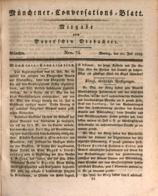 Münchener Conversations-Blatt (Bayer'scher Beobachter) Montag 27. Juli 1829