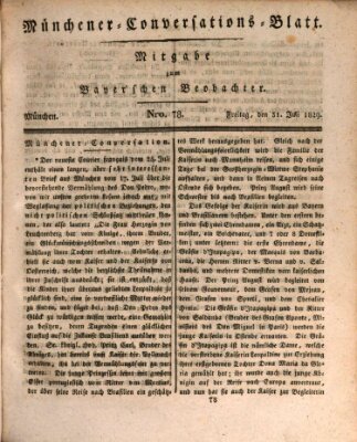 Münchener Conversations-Blatt (Bayer'scher Beobachter) Freitag 31. Juli 1829