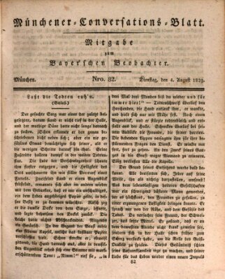 Münchener Conversations-Blatt (Bayer'scher Beobachter) Dienstag 4. August 1829