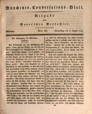 Münchener Conversations-Blatt (Bayer'scher Beobachter) Donnerstag 6. August 1829