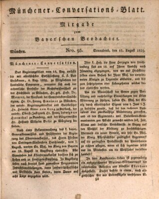 Münchener Conversations-Blatt (Bayer'scher Beobachter) Samstag 15. August 1829