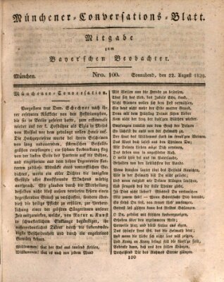 Münchener Conversations-Blatt (Bayer'scher Beobachter) Samstag 22. August 1829