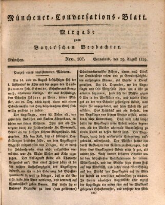 Münchener Conversations-Blatt (Bayer'scher Beobachter) Samstag 29. August 1829