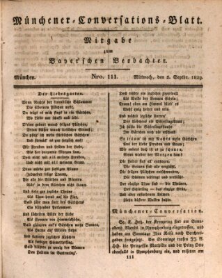 Münchener Conversations-Blatt (Bayer'scher Beobachter) Mittwoch 2. September 1829