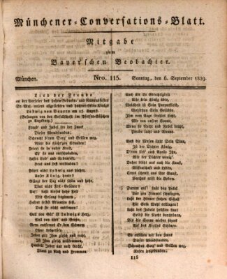 Münchener Conversations-Blatt (Bayer'scher Beobachter) Sonntag 6. September 1829