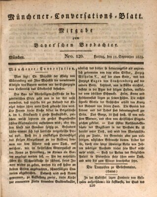 Münchener Conversations-Blatt (Bayer'scher Beobachter) Freitag 11. September 1829