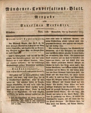 Münchener Conversations-Blatt (Bayer'scher Beobachter) Samstag 19. September 1829